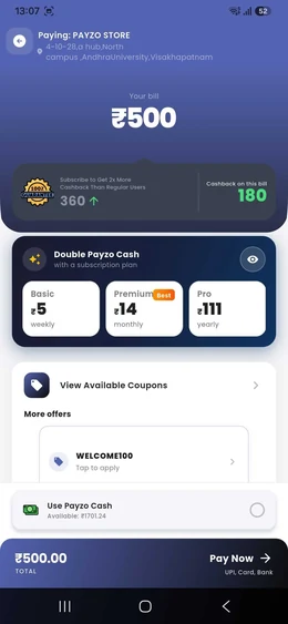 See cashback on Payzo